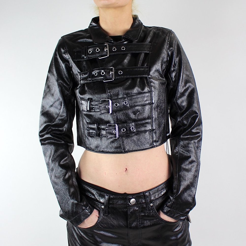 By Marta Goldschmied, black stretch vinyl jacket